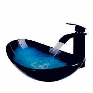 Dakota Sinks DSE-TGV01 Signature Elements Series 21 5/8 Inch Tempered Glass Single Bowl Oval Bathroom Vessel Sink - Rcy 3d