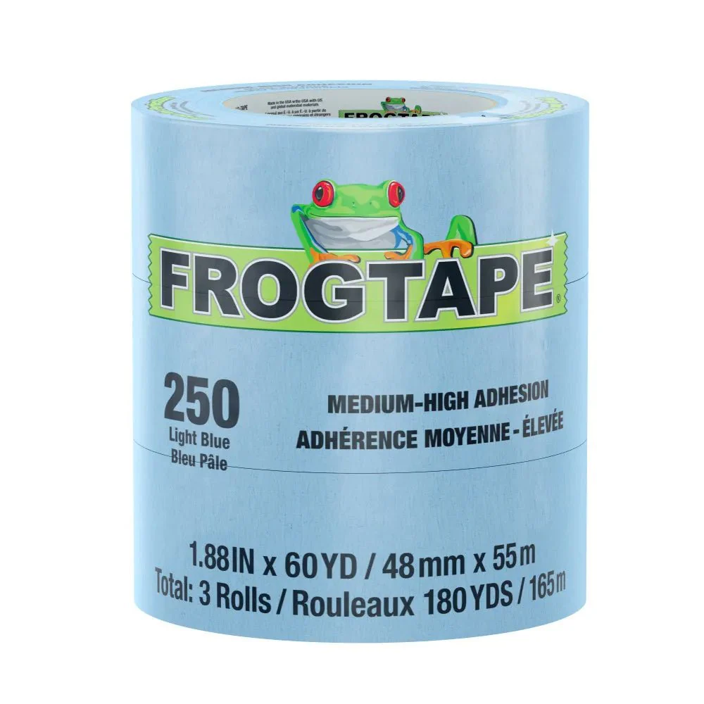 Frogtape® 250 Light Blue Performance Grade Moderate Temperature, Medium-High Adhesion Masking Tape - Rcy 3d