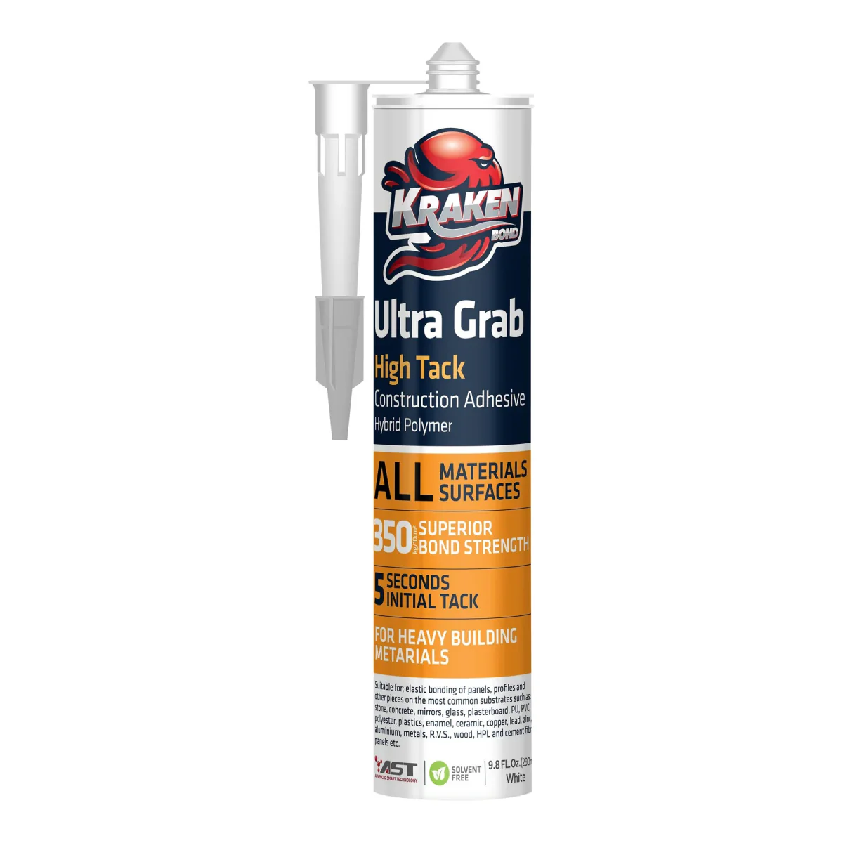 High Tack Construction Adhesive (9.8 FL Oz.) White - Case of 12 - Rcy 3d