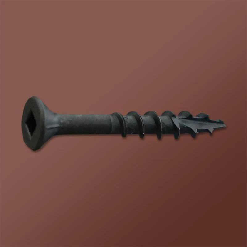 DAGGER-LOK WOOD SCREWS- SQUARE FLAT WITH NIBS COARSE TYPE 17 (BLACK OXIDE) - Rcy 3d