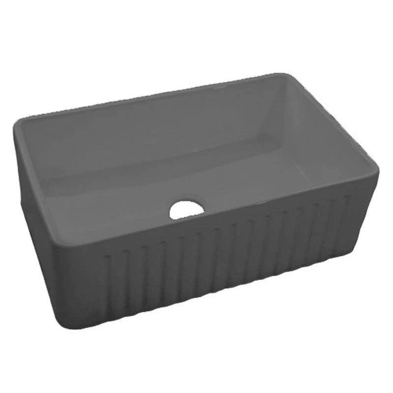 Dakota Sinks DSE-FCA3018S Signature Elements Series 30 1/8 Inch Fire Clay Single Bowl Reversible Apron Front Kitchen Sink - Rcy 3d