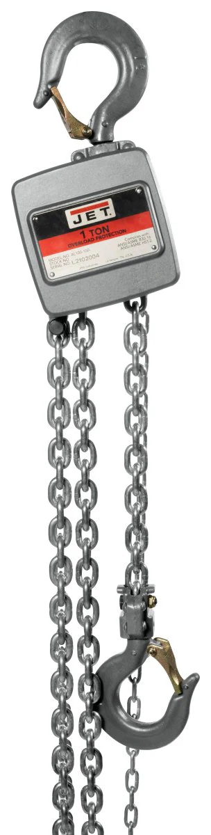 1-Ton Aluminum Hand Chain Hoist with 10ft of Lift | AL100-100-10 - Rcy 3d