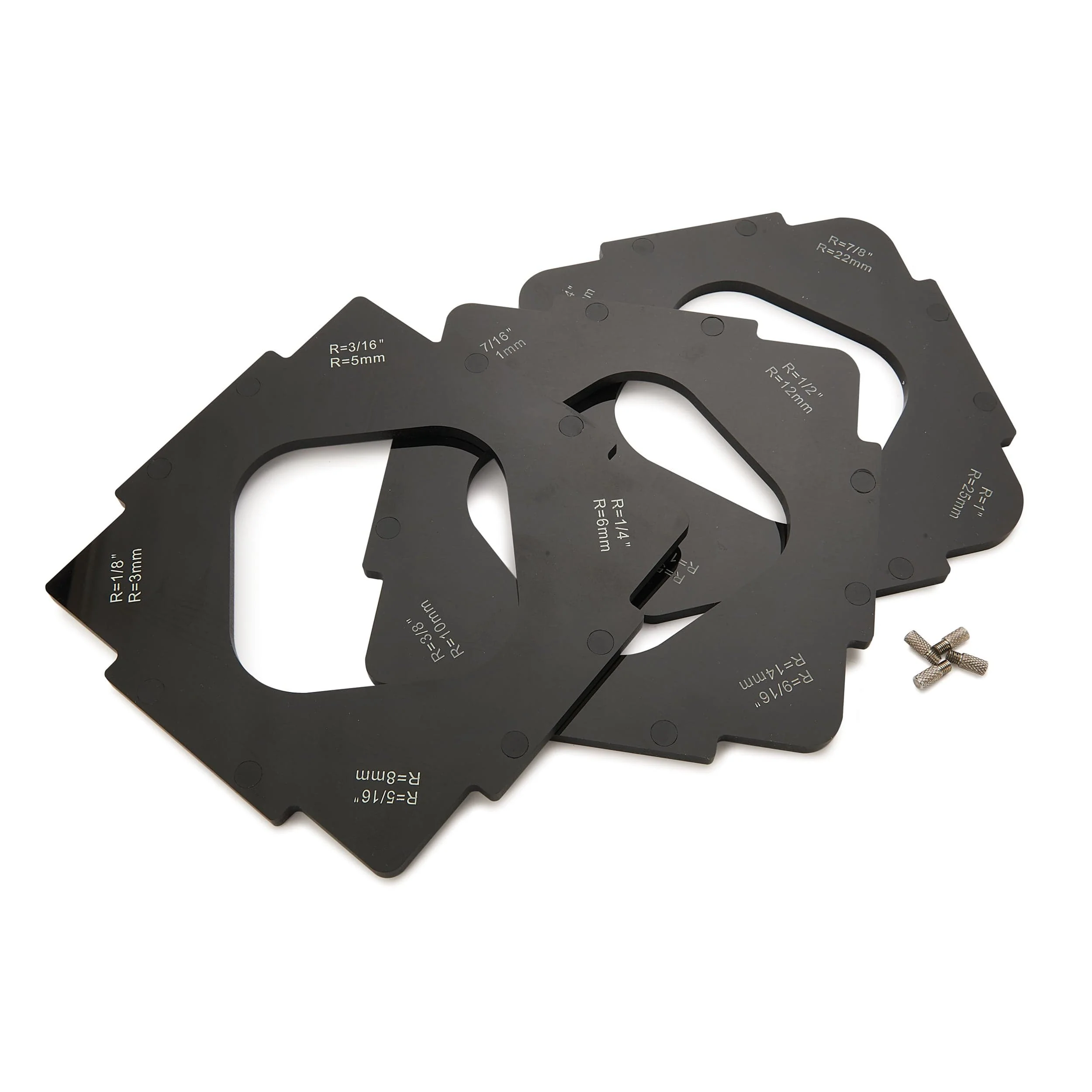 Router Corner Radius Jigs/Templates - Small - 3 Piece - Rcy 3d