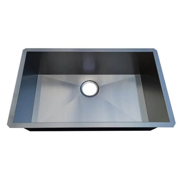 18g Zero Radius 30×18 Single Bowl Undermount Stainless Steel Kitchen Sink - Rcy 3d