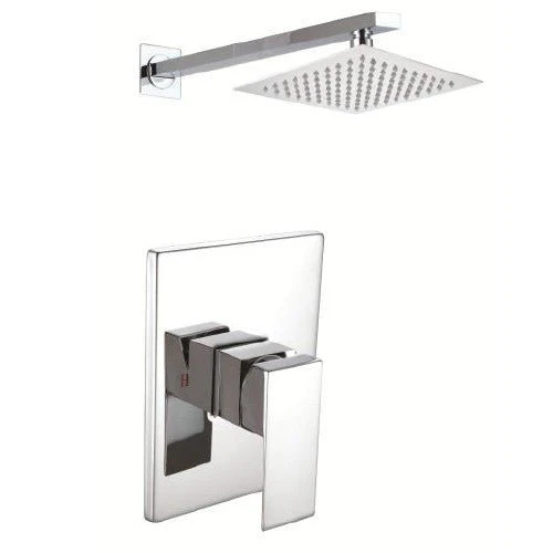 Dakota Sinks DSF-34BSS00 Kennedy Shower Set with Deck Plate, Shower Arm, Shower Head and Single Handle Valve - Chrome - Rcy 3d