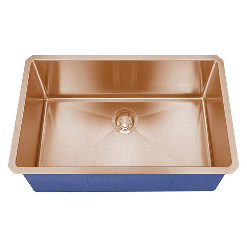 Dakota Sinks DSM-3218 Signature M-Series 32 Inch Micro Radius Single D-Bowl Undermount Kitchen Sink with Bottom Grid - Rcy 3d