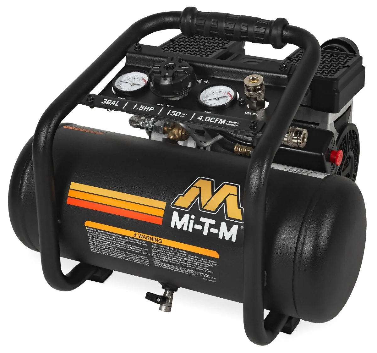 3-Gallon Single Stage Electric Air Compressor - AM1-HE15-03QM - Rcy 3d