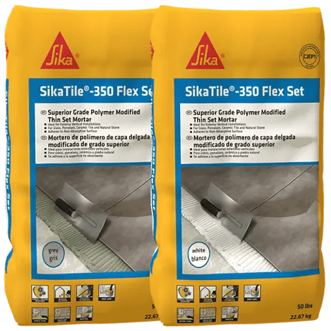 SikaTile®-350 Flex Set Non Modified Mortar - Pallet with 48 Bags (50 LBS each) - Rcy 3d