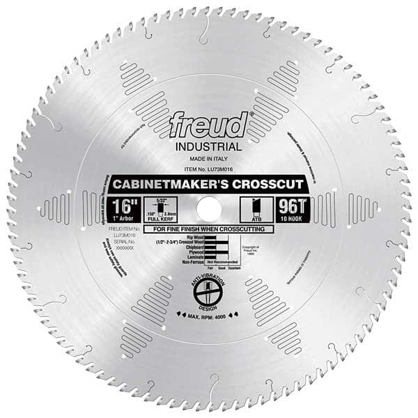 LU73M016 Industrial Cabinetmaker's Crosscut Wood Blade, 16