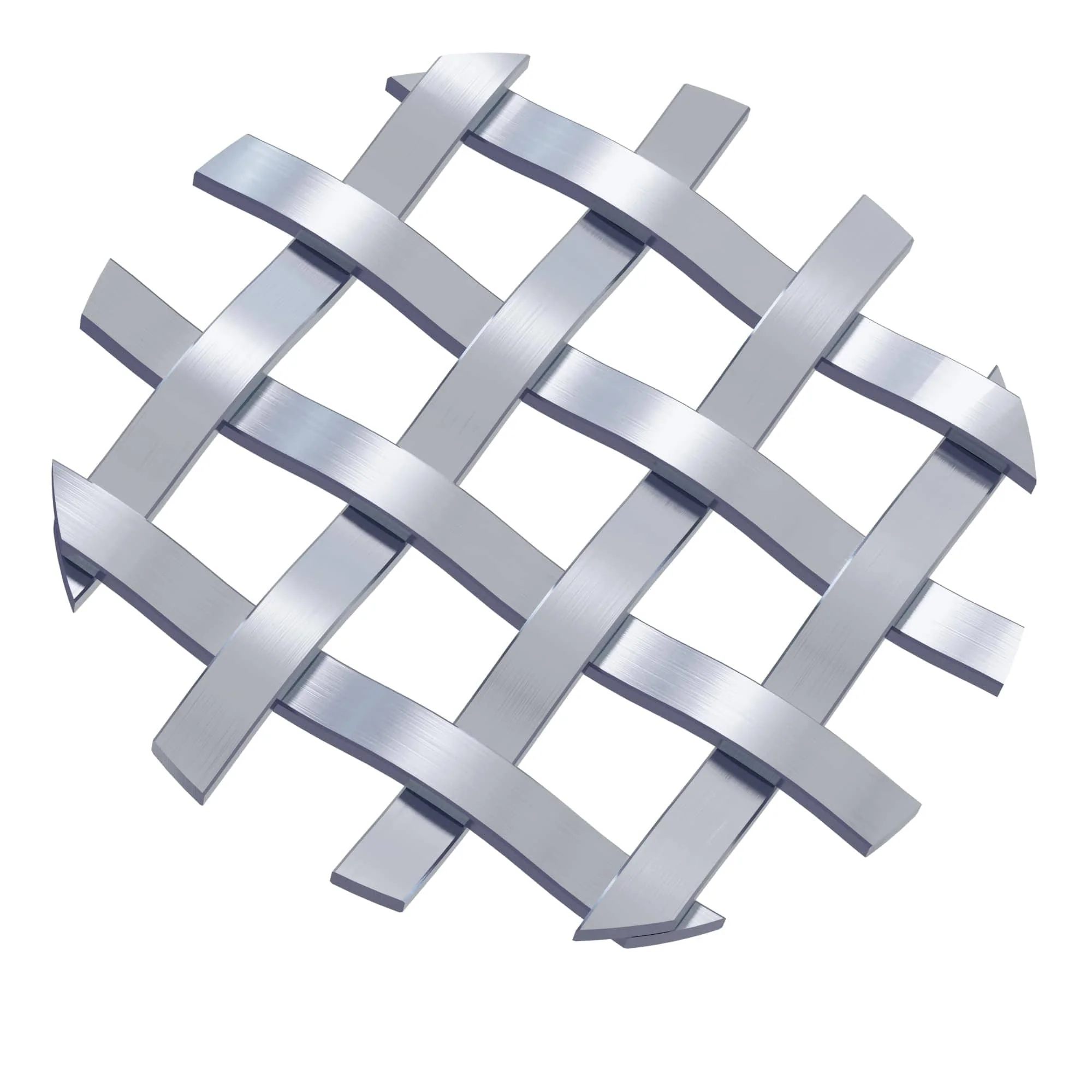 .375'' Single Flat Diamond Decorative Grille - Satin Nickel, 36''W x 48''L Sheet - Rcy 3d
