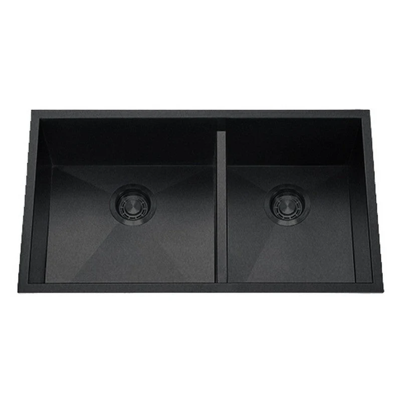 Dakota Sinks DSZ-6040LD Signature Z-Series 32 Inch Zero Radius 50/50 Low Divide Double Bowl Undermount Stainless Steel Kitchen Sink with Bottom Grid - Rcy 3d