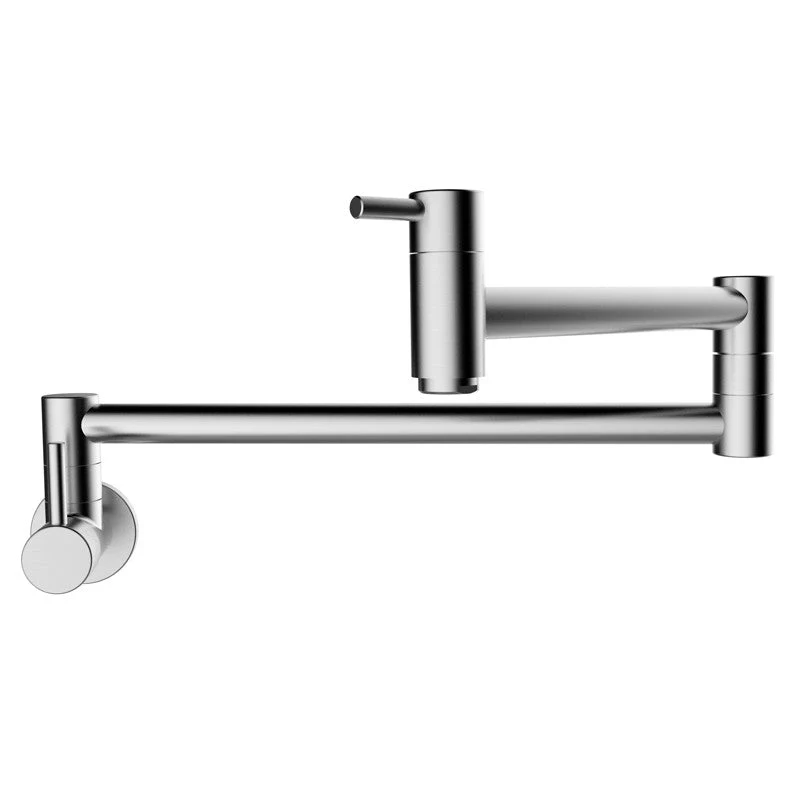 Dakota Sinks DSF-07KPF00BN Single Hole Wall Mount Stainless Steel Pot Filler - Brushed Nickel - Rcy 3d