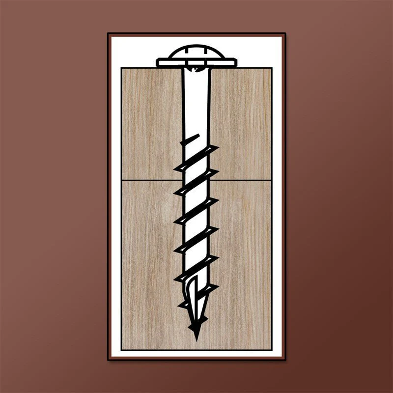 DAGGER-LOK WOOD SCREWS- SQUARE ROUND WASHER COARSE TYPE 17 (LUBRICIZED) - Rcy 3d