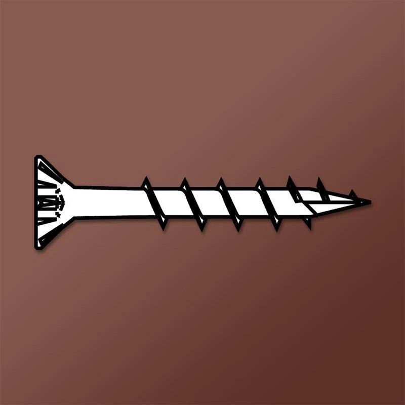 DAGGER-LOK WOOD SCREWS- SQUARE FLAT WITH NIBS COARSE TYPE 17 (ZINC) - Rcy 3d