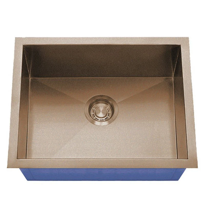 Dakota Sinks DSZ-1915 Signature Z-Series 19 Inch Zero Radius Single Bowl Undermount Stainless Steel Bar Sink with Bottom Grid - Rcy 3d