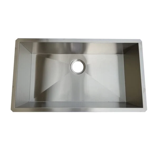 18g Zero Radius 32×18 Single Bowl Undermount Stainless Steel Kitchen Sink - Rcy 3d