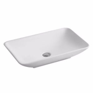 Dakota Sinks DSE-VCV00W Signature Elements Series 22 7/8 Inch Vitreous China Single Bowl Rectangle Bathroom Vessel Sink, White - Rcy 3d