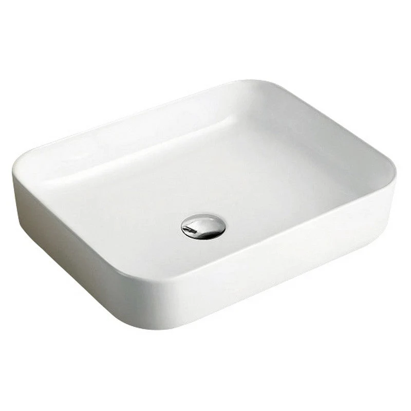 Dakota Sinks DSE-VCV03W Signature Elements Series 19 5/8 Inch Vitreous China Single Bowl Rectangle Bathroom Vessel Sink, White - Rcy 3d