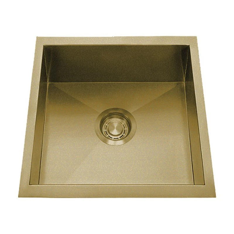 Dakota Sinks DSZ-1616 Signature Z-Series 16 Inch Zero Radius Single Bowl Undermount Stainless Steel Bar Sink with Bottom Grid - Rcy 3d