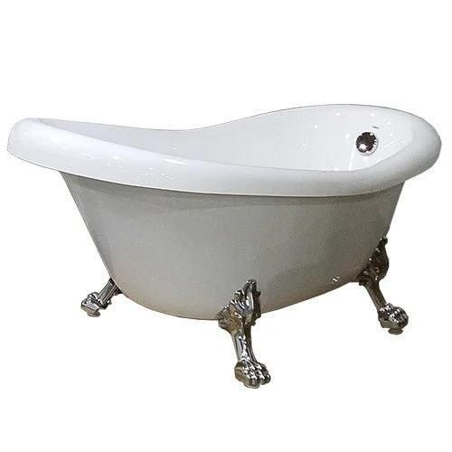 Dakota Sinks DST-CFOUC00BK Signature 66 1/8 x 31 1/8 Inch Free Standing Clawfoot Acrylic Bathtub with Chrome Feet - Rcy 3d