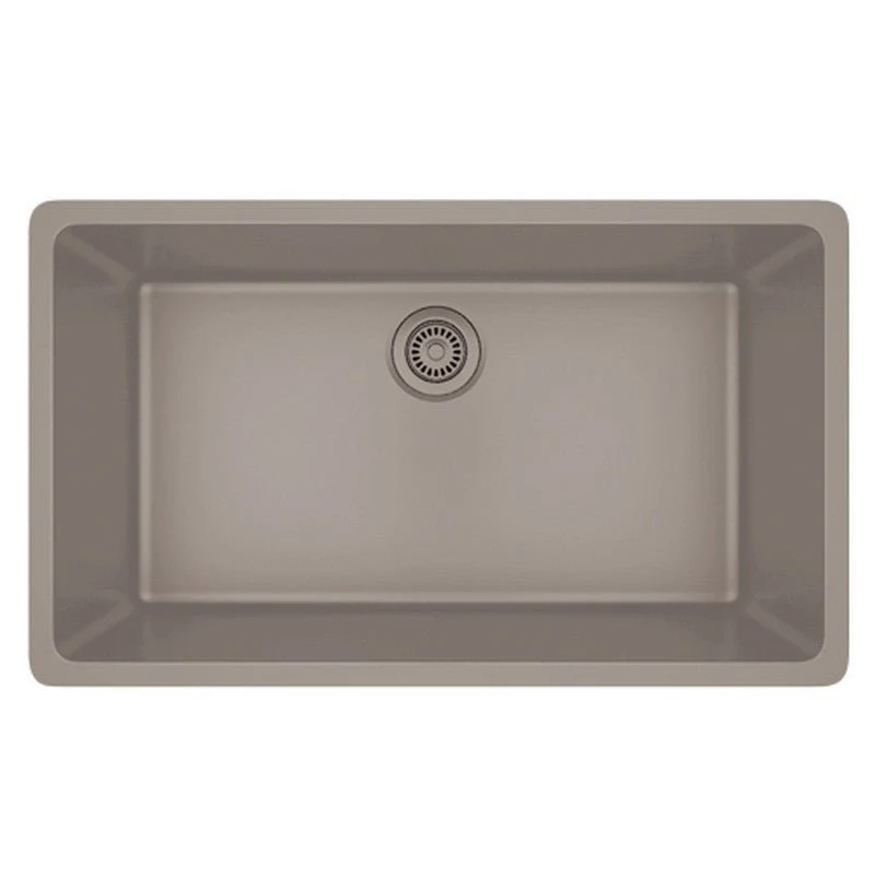 Dakota Sinks GSE-QC3219-BE Builders Elements Series 32 Inch Quartz Composite Single Bowl Undermount Kitchen Sink - Rcy 3d