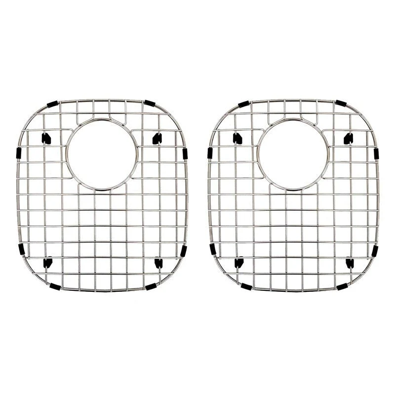 Dakota Sinks DSR-BG5050LD Signature R Series 50/50 Low Divide Bottom Grid Set - Brushed Nickel - Rcy 3d