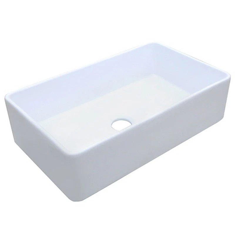 Dakota Sinks DSE-FCA3320 Signature Elements Series 33 1/8 Inch Fire Clay Single Bowl Reversible Apron Front Kitchen Sink - Rcy 3d