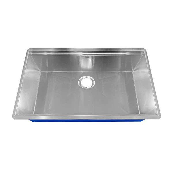 Dakota Sinks DSL-3319 Signature L-Series 33 Inch Flat Ledge Single Bowl Undermount Stainless Steel Kitchen Sink - Satin Brushed Nickel - Rcy 3d