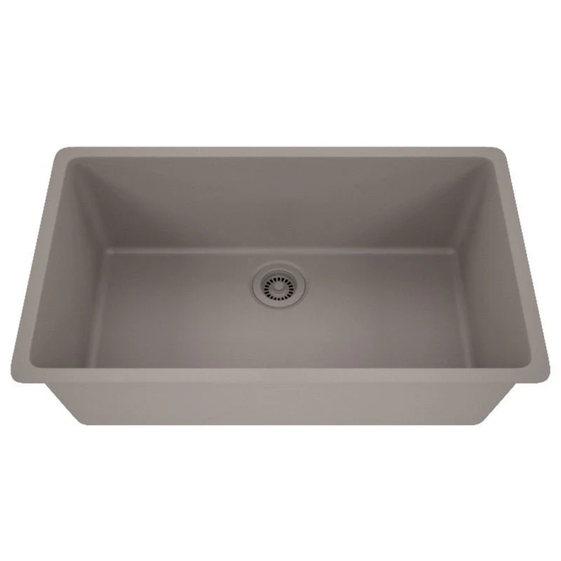 Dakota Sinks GSE-QC3219-BE Builders Elements Series 32 Inch Quartz Composite Single Bowl Undermount Kitchen Sink - Rcy 3d