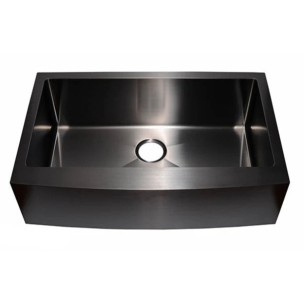 Dakota Sinks DSM-A3320 Signature M-Series 33 Inch Micro Radius Single Bowl Apron Front Kitchen Sink with Bottom Grid - Rcy 3d