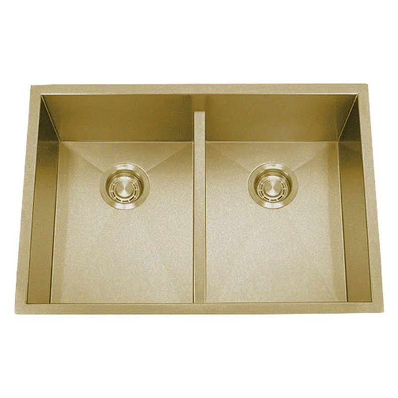 Dakota Sinks DSZ-5050LD Signature Z-Series 32 Inch Zero Radius 50/50 Low Divide Double Bowl Undermount Stainless Steel Kitchen Sink with Bottom Grid - Rcy 3d
