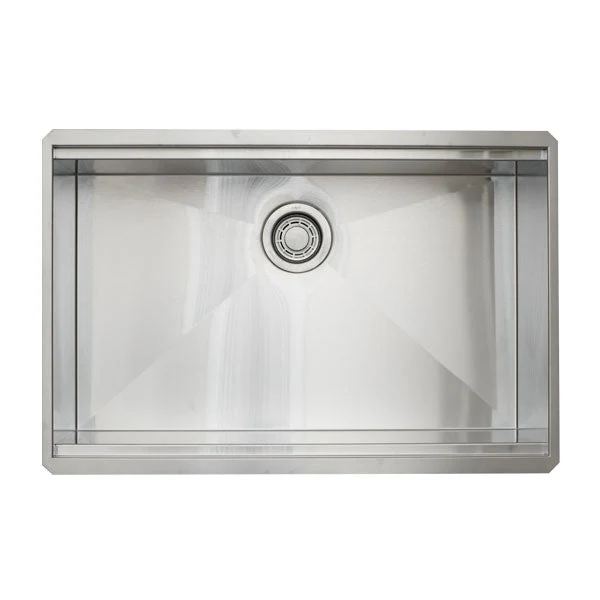 Dakota Sinks DSL-3020 Signature L-Series 30 x 20 Inch Flat Ledge Single Bowl Undermount Stainless Steel Kitchen Sink - Satin Brushed Nickel - Rcy 3d
