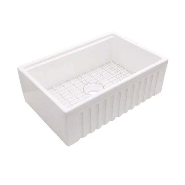 Dakota Signature Collection Apron Front Fire Clay Sinks w/Accessory Ledges - Rcy 3d
