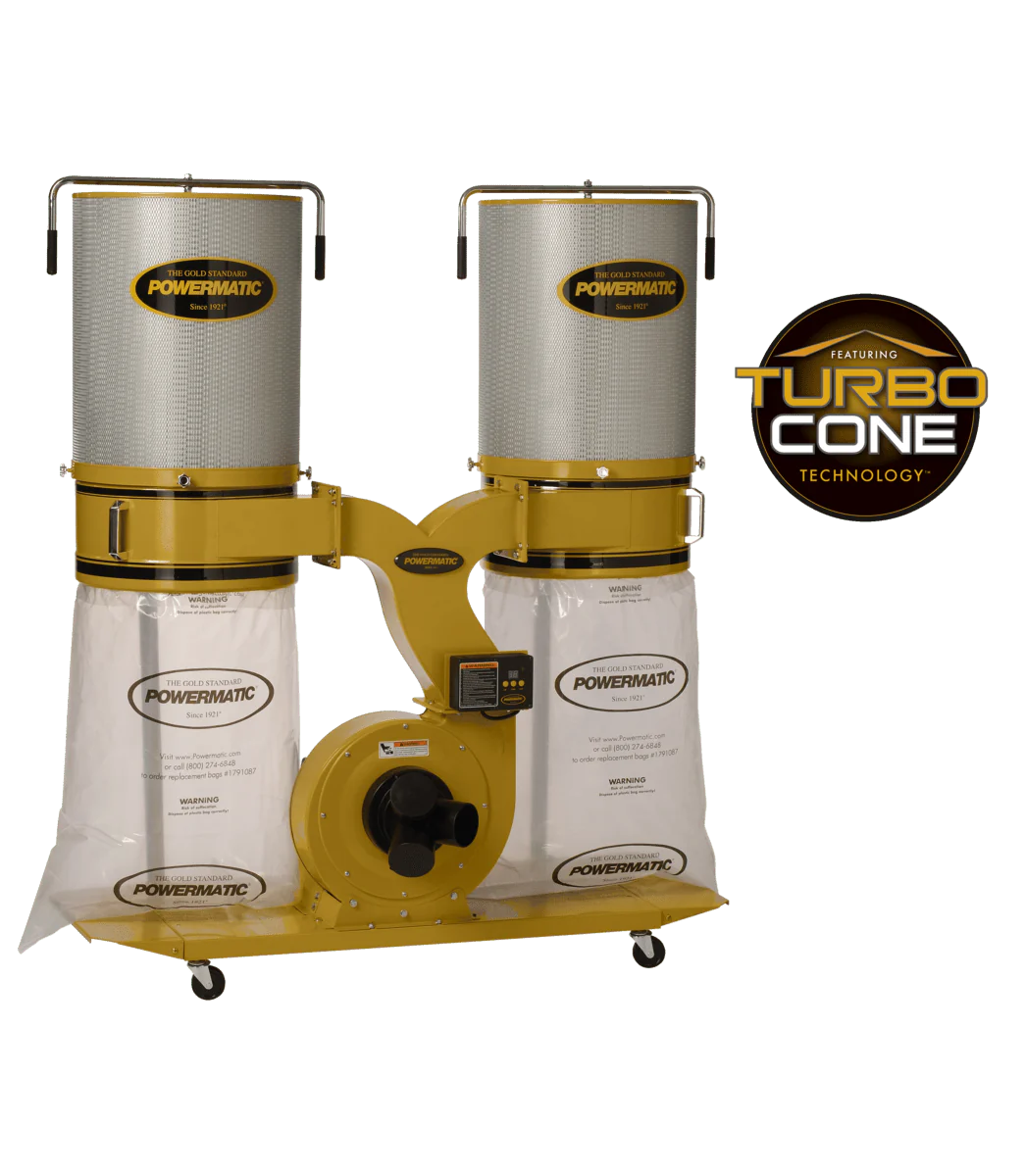 PM1900TX-CK1 Dust Collector, 3HP 1PH 230V, 2-Micron Canister Kit - Rcy 3d