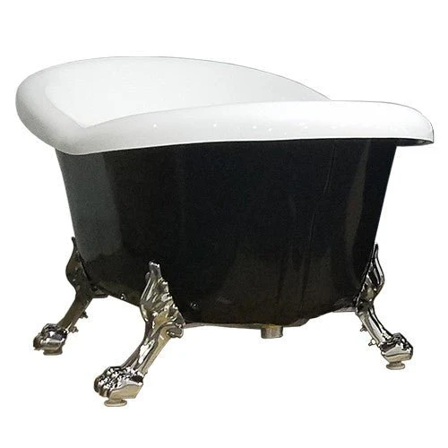 Dakota Sinks DST-CFOUC00BK Signature 66 1/8 x 31 1/8 Inch Free Standing Clawfoot Acrylic Bathtub with Chrome Feet - Rcy 3d