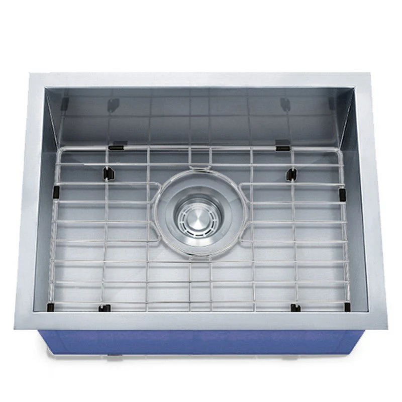 Dakota Sinks DSZ-1915 Signature Z-Series 19 Inch Zero Radius Single Bowl Undermount Stainless Steel Bar Sink with Bottom Grid - Rcy 3d