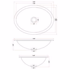 Dakota Sinks DSE-HCL1714 Signature Elements Series 19 Inch Single Bowl Under Mount Bathroom Sink - Handmade Copper - Rcy 3d