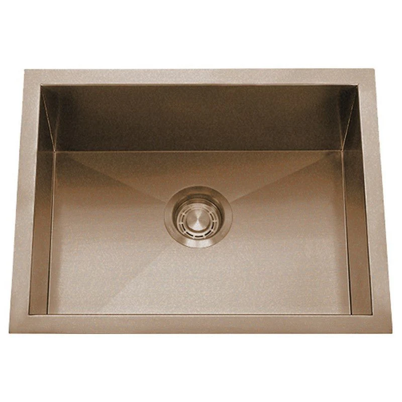 Dakota Sinks DSZ-2318 Signature Z-Series 23 Inch Zero Radius Single Bowl Undermount Stainless Steel Kitchen Sink with Bottom Grid - Rcy 3d