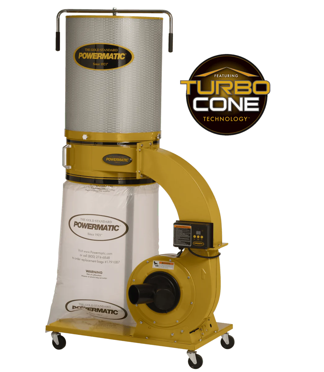 PM1300TX-CK Dust Collector, 1.75HP 1PH 115/230V, 2-Micron Canister Kit - Rcy 3d