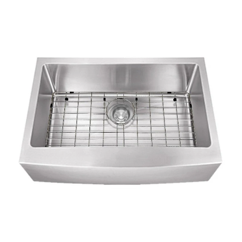 Dakota Sinks DSM-A3020 Signature M-Series 30 x 10 Inch Micro Radius Single Bowl Apron Front Kitchen Sink with Bottom Grid - Rcy 3d