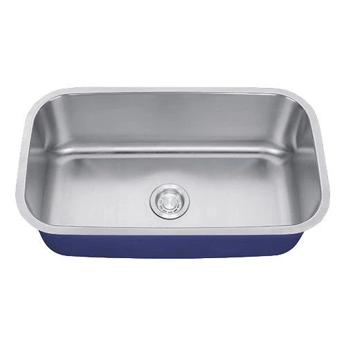 Dakota Sinks DSR-3218 Signature R-Series 31 1/2 Inch Standard Radius Single Bowl Undermount Stainless Steel Kitchen Sink with Bottom Grid - Satin Brushed Nickel - Rcy 3d