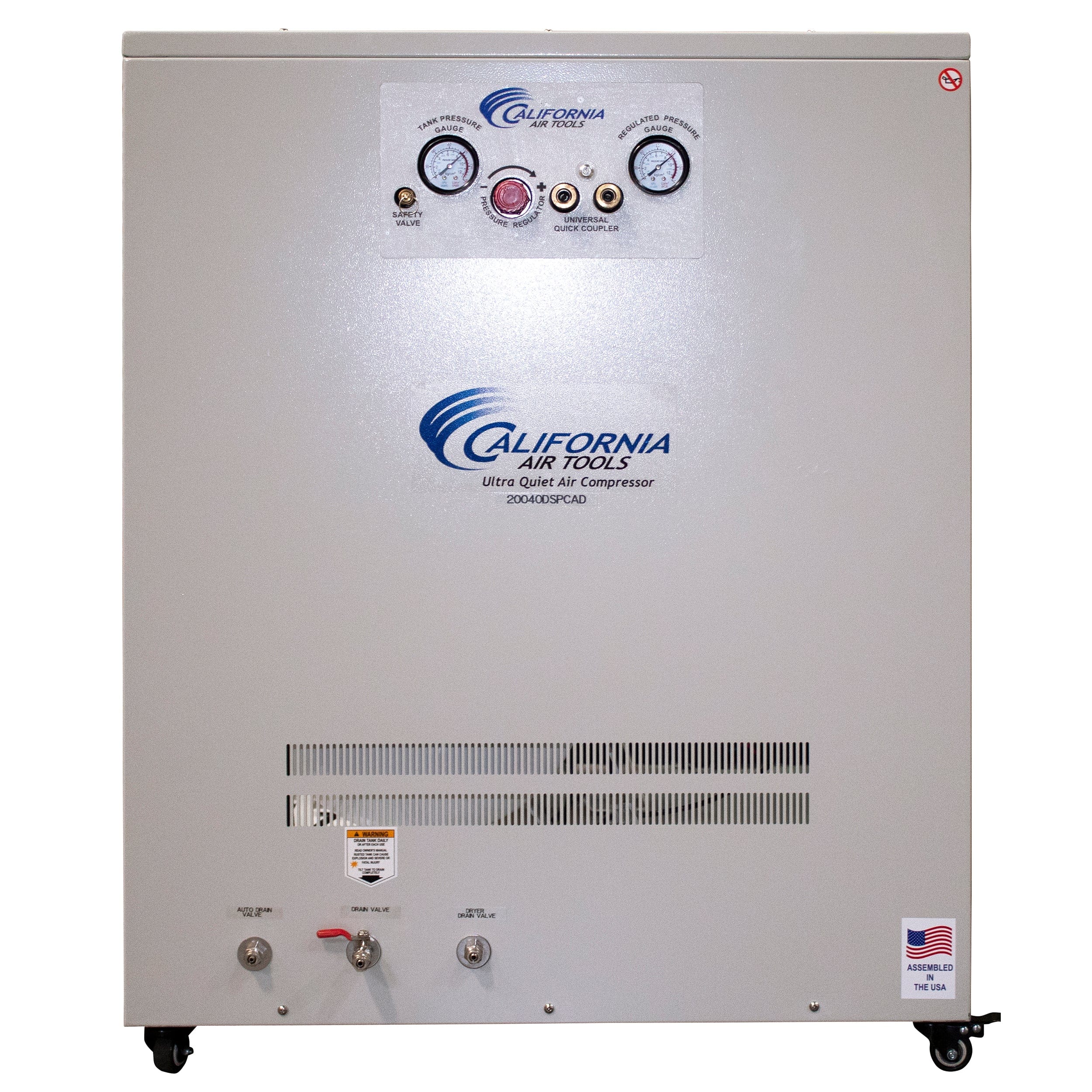 4HP 20 Gallon Oil-Free Compressor with Drying System in Soundproof Cabinet - Rcy 3d