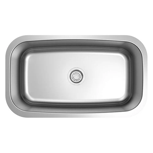 18g Standard Radius 32×18 Single Bowl Undermount Stainless Steel Kitchen Sink - Rcy 3d