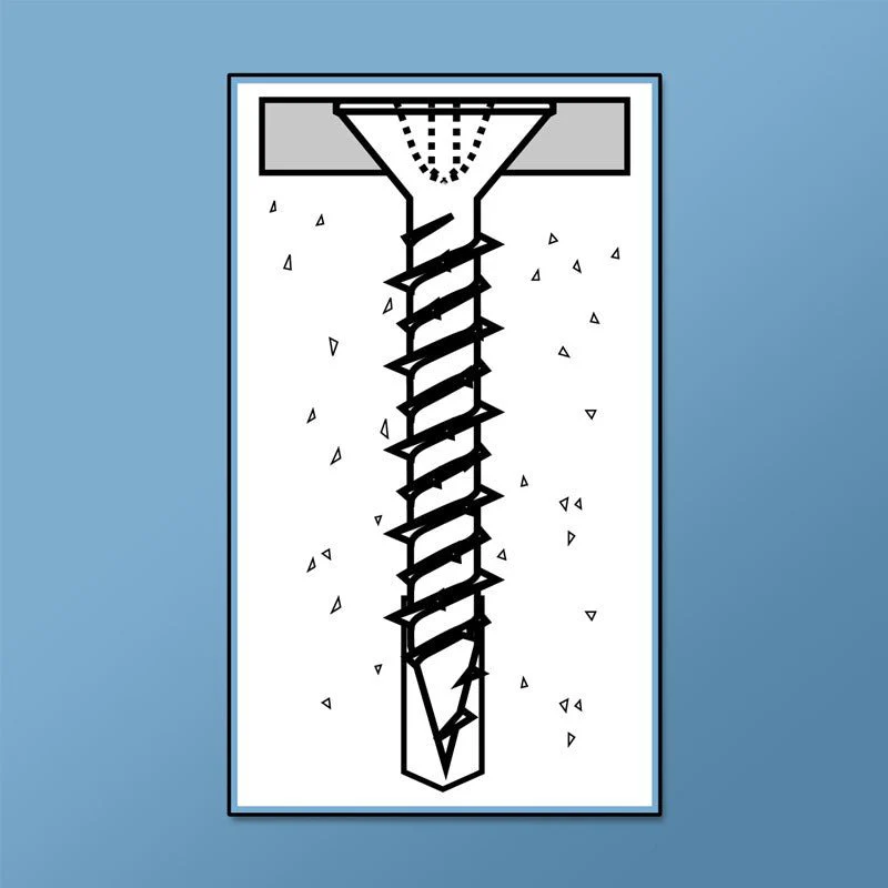 DAGGER-CON CONCRETE SCREWS - PHILLIPS FLAT (BLUE DAGGER-GUARD COATING) - #3 Phillips - Rcy 3d