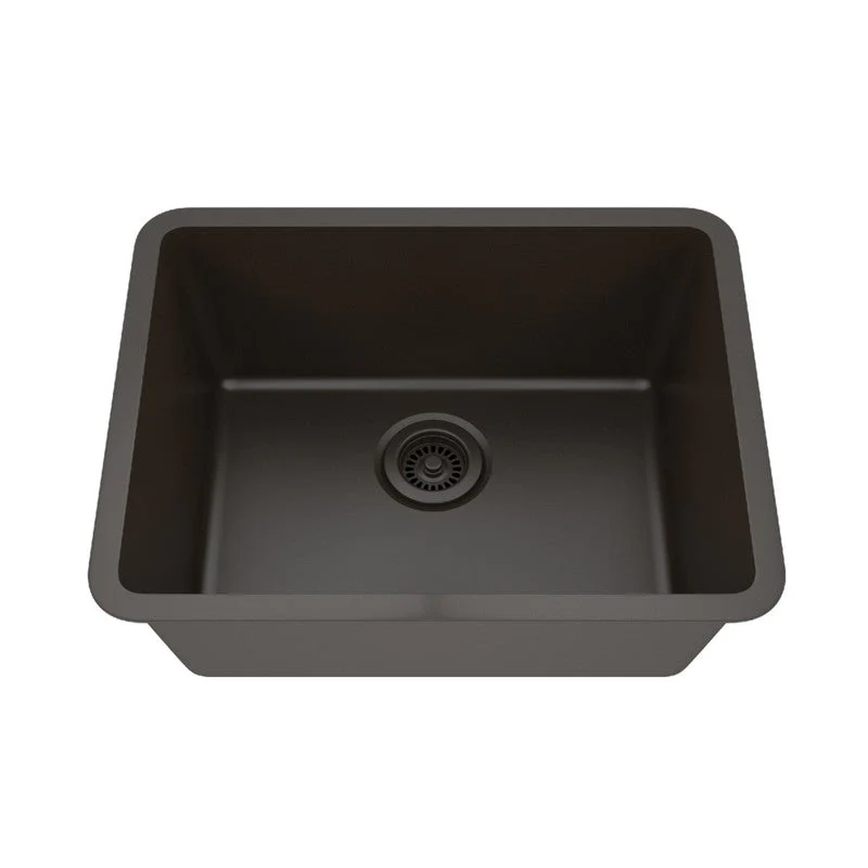 Dakota Sinks GSE-QC2318-BE Builders Elements Series 23 Inch Quartz Composite Single Bowl Undermount Kitchen Sink - Rcy 3d