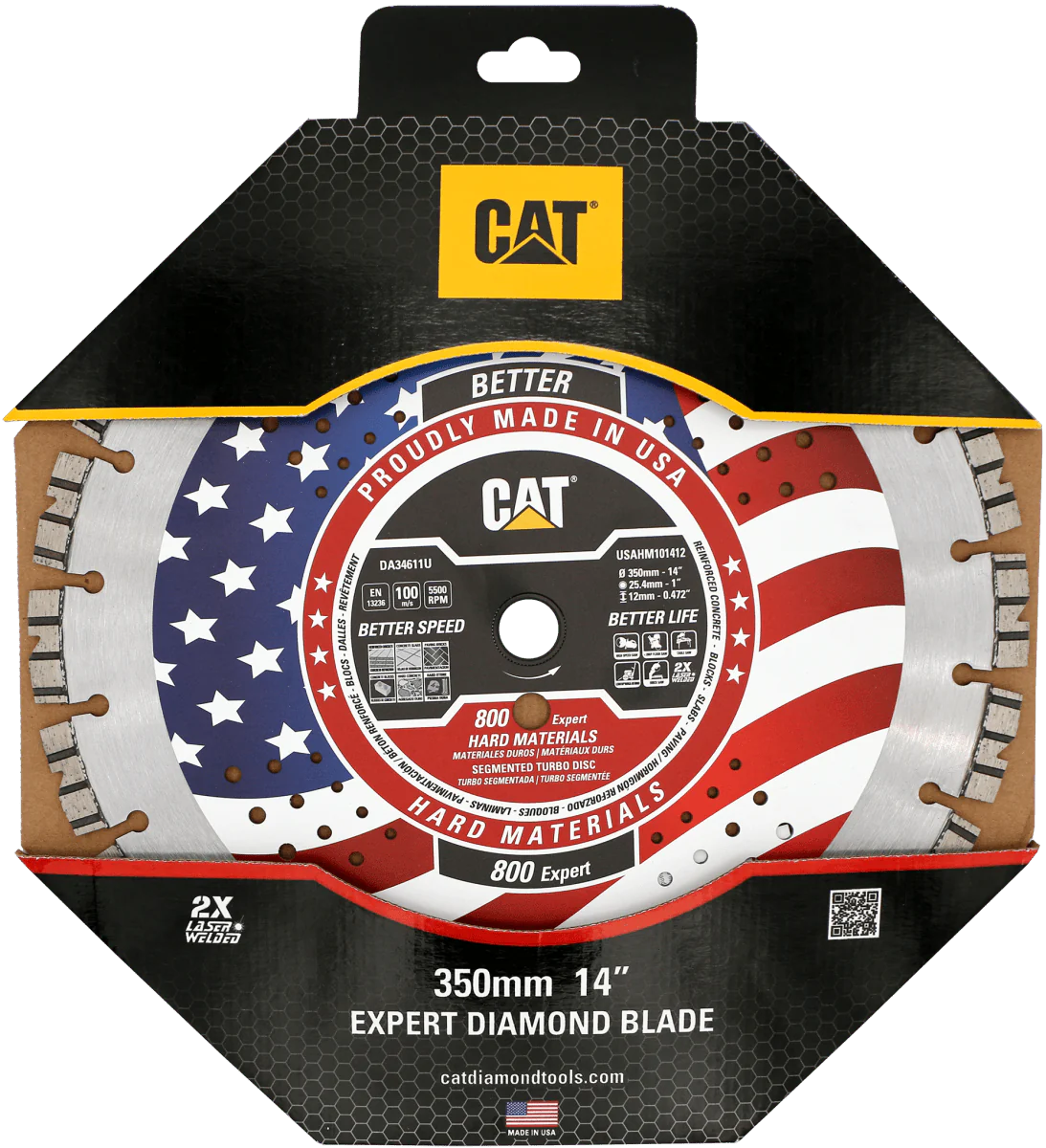 Caterpillar 800 Expert Diamond Blade for Hard Materials - 12mm Segment - Rcy 3d