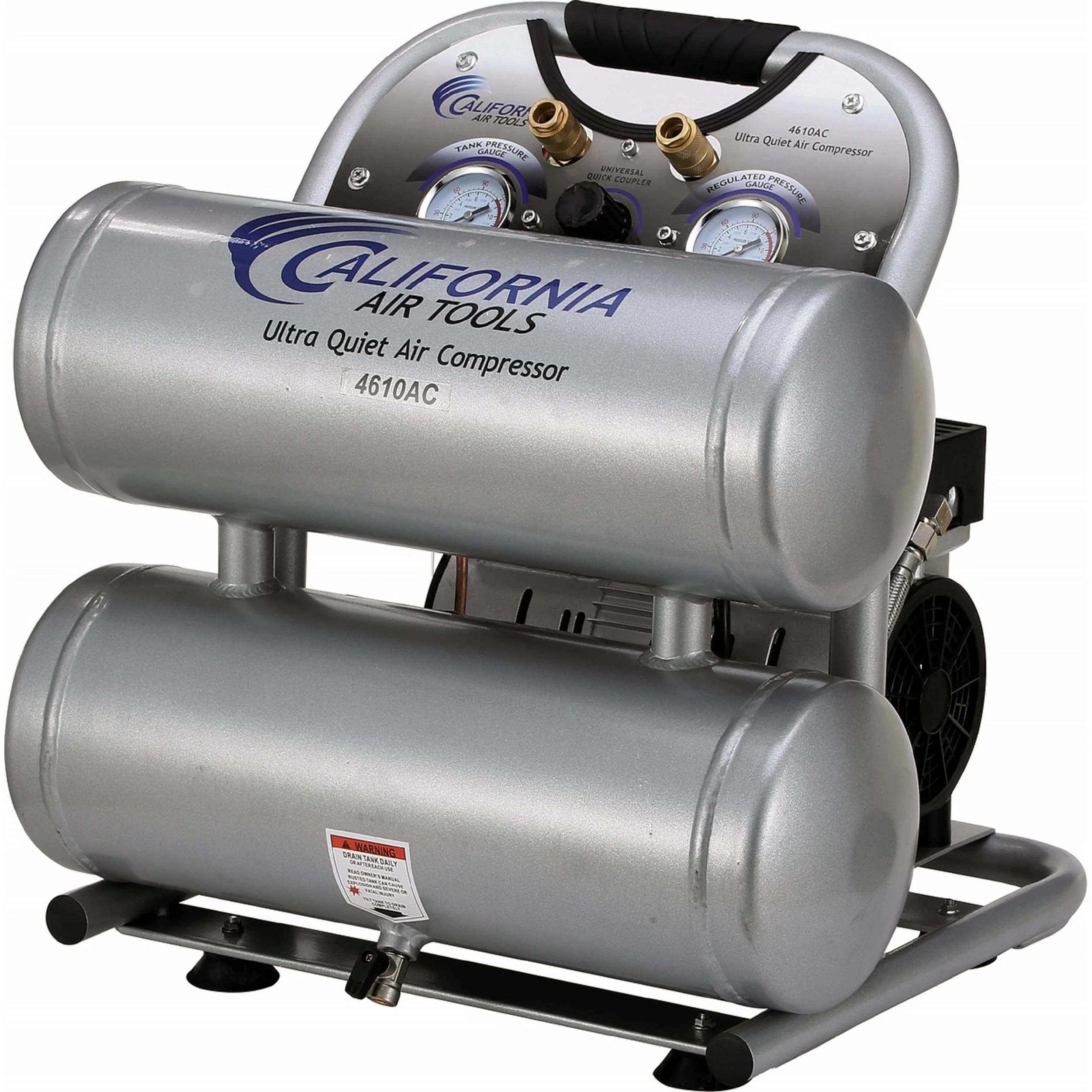 1HP 4.6 Gallon Oil-Free Twin Portable Aluminum Tank Air Compressor - Rcy 3d