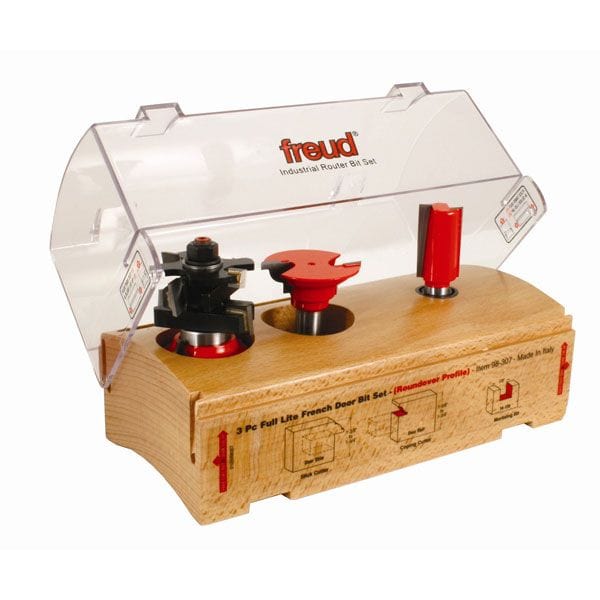 98-307 Three Piece Full Lite French Door Router Router Bit Set Roundover - Rcy 3d