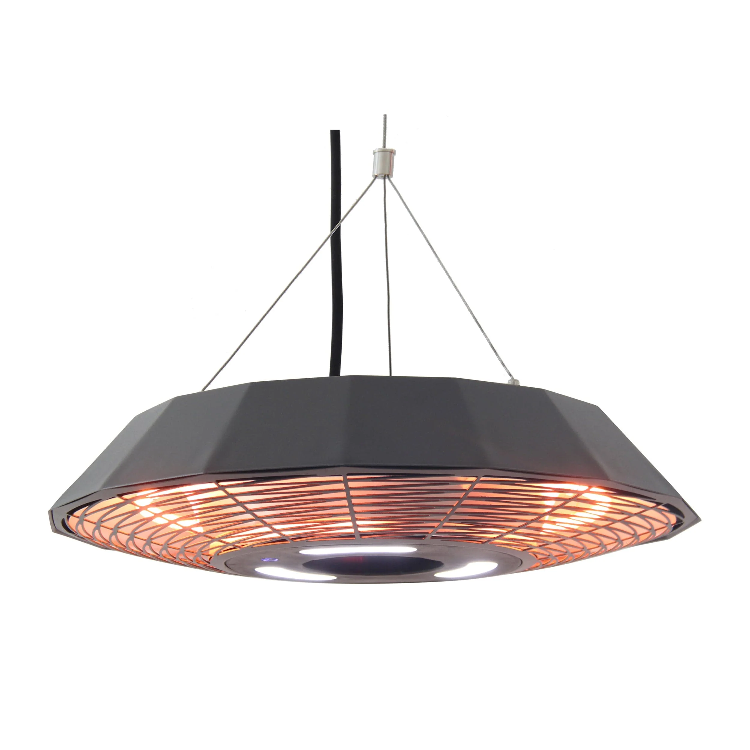EnerG+ Infrared Electric Outdoor Heater - Hanging with LED & Remote - Rcy 3d