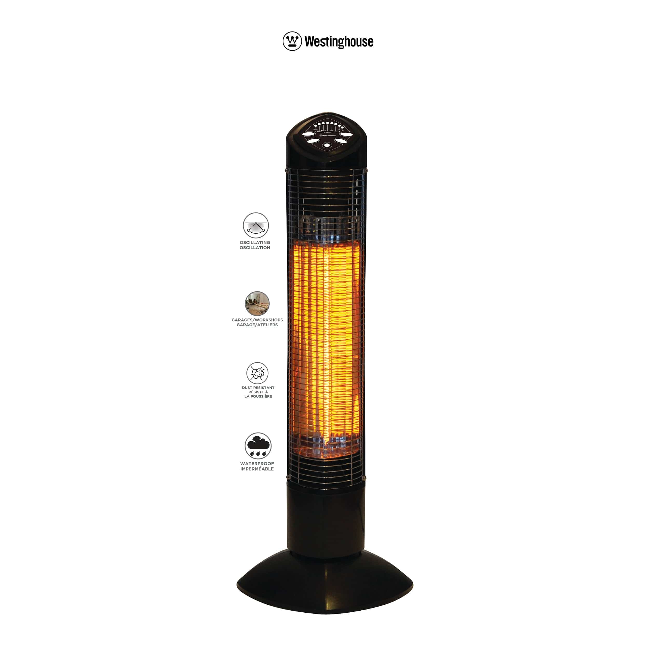 Westinghouse Infrared Electric Outdoor Heater - Freestanding Oscillating With Remote - Rcy 3d